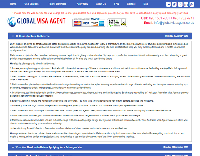 Web Design for Visa Agent